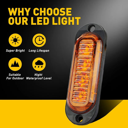 Amber 16pcs LED Side Marker Lights for RV Truck Trailer Rear