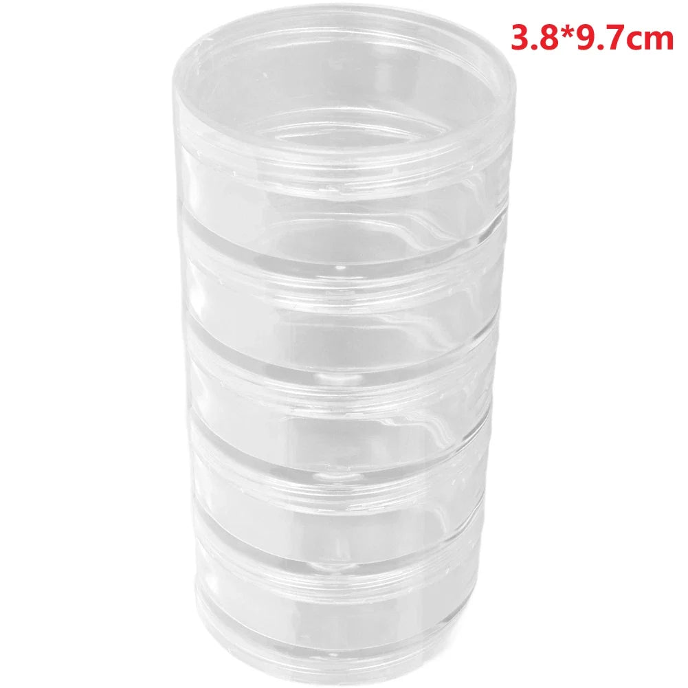 5 Layer Stackable Bead Jar with Multiple Compartments for Craft Use