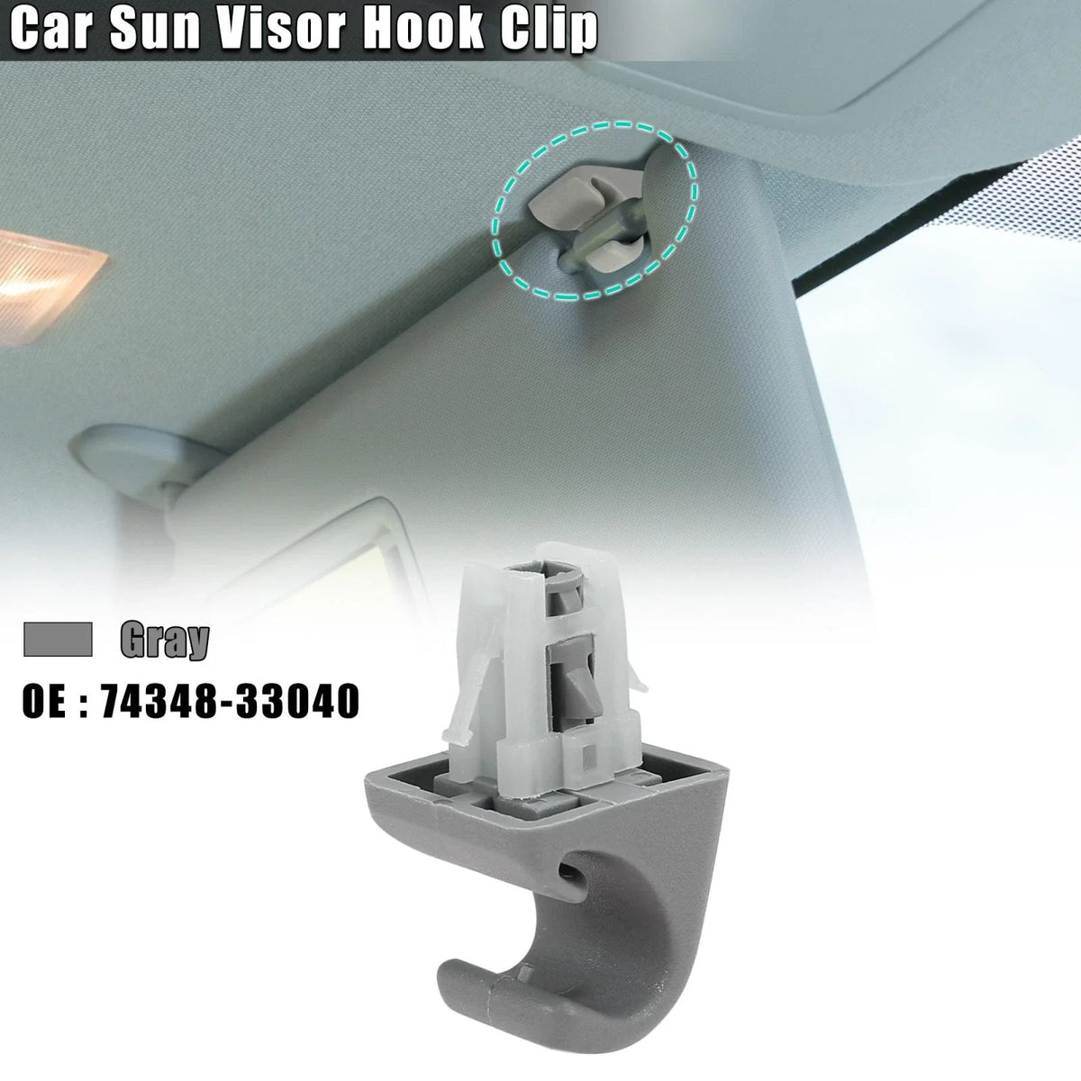 Sun Visor Hook Clip Retainer for Toyota (74348-33040)