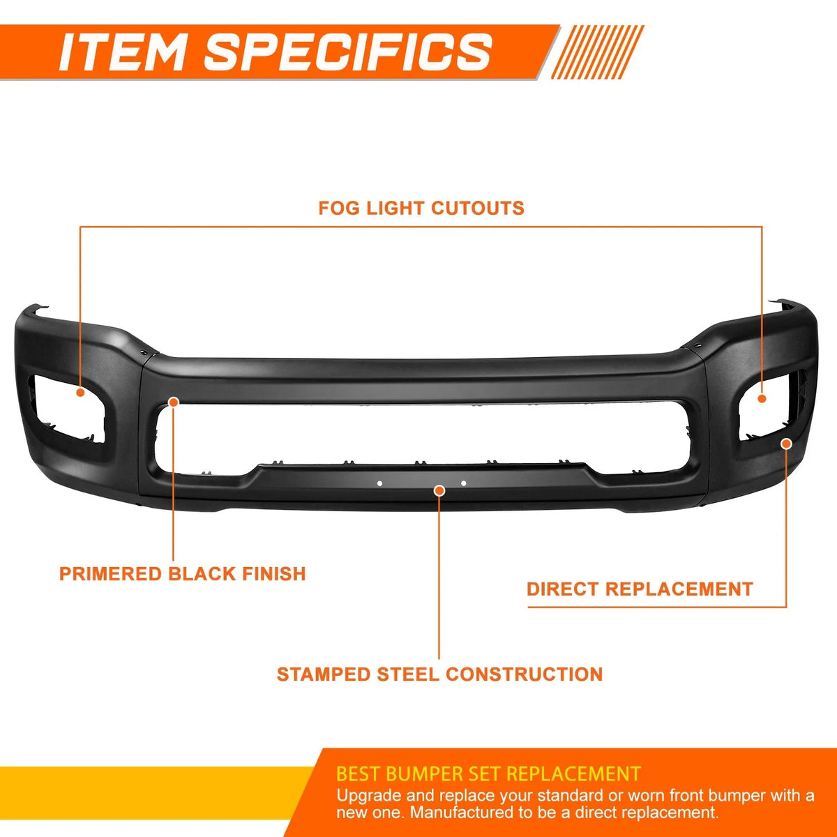 OE Style Steel Front Bumper Protector for Ram 2500 3500 (2019–2024)