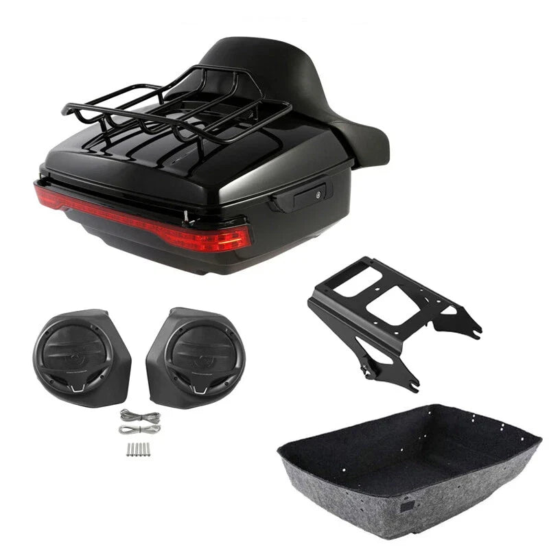 Mount Rack Speakers with LED Light for Trunk Pad - Harley Touring 09-13