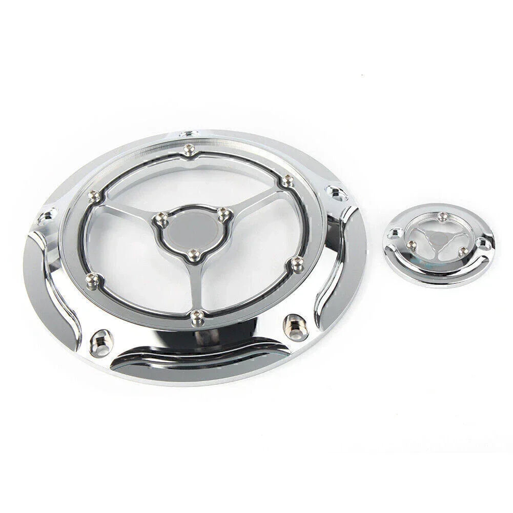 Chrome Timing Covers for 2016+ Clarity Derby & Timer Harley Touring