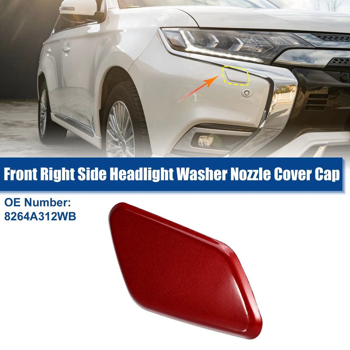 Right Front Headlight Washer Nozzle Cover for Mitsubishi Outlander (2013–2021)