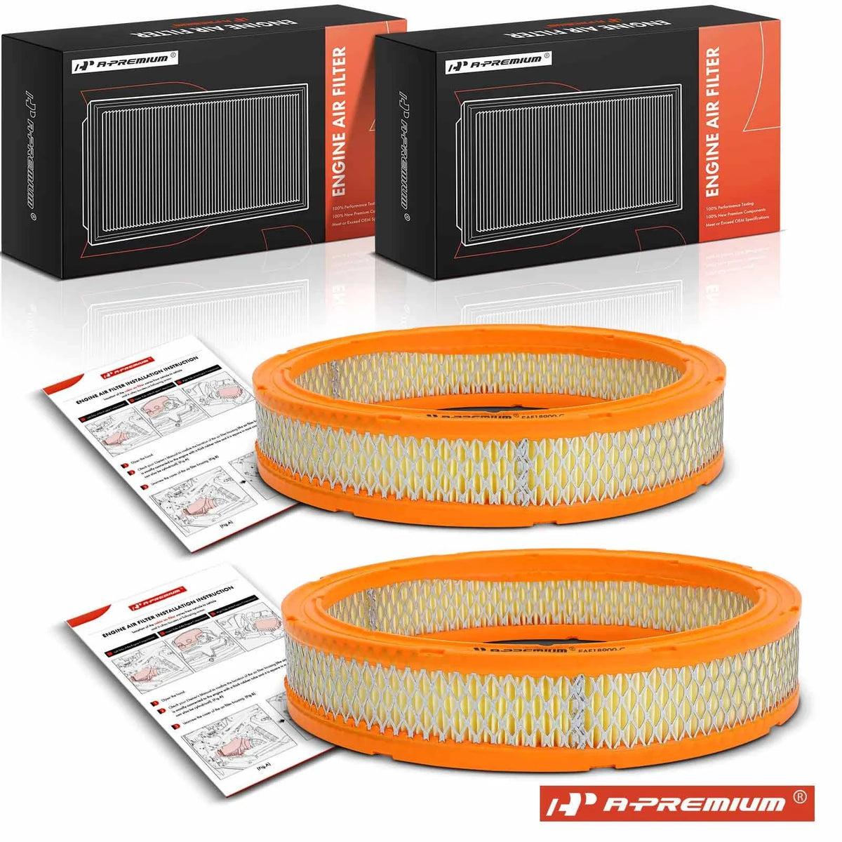 2X Engine Air Filter for Buick Regal (1975–1976) Jeep Gladiator (1966–1967)