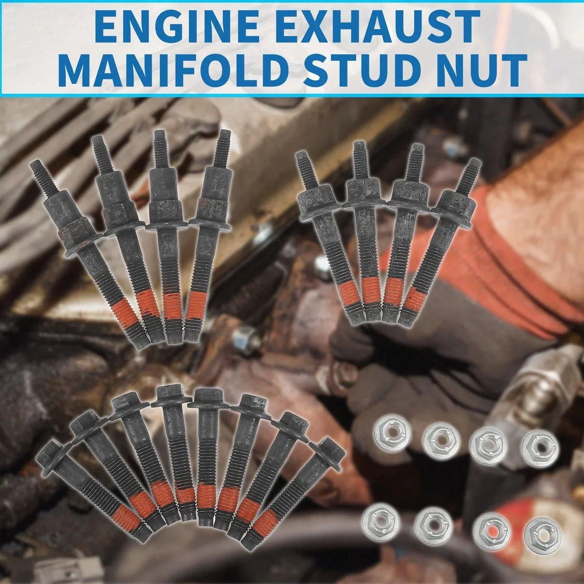 Exhaust Manifold Stud and Nut Kit 24 x for Jeep Dodge