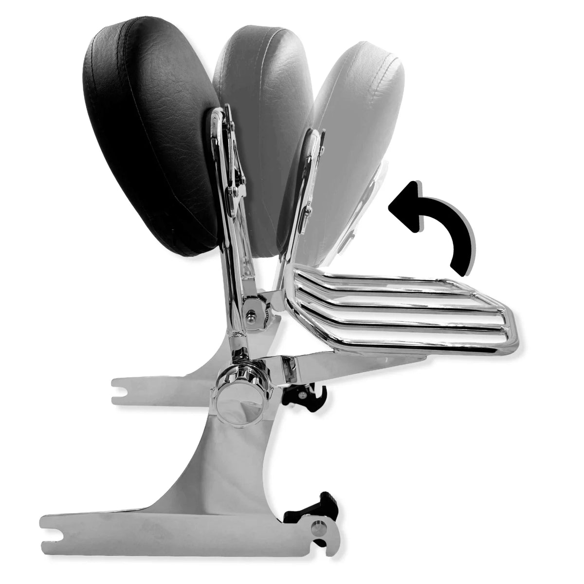 Adjustable Backrest Sissy Bar Luggage Rack for Harley FXST FXSTB FXSTS (2006–2017)