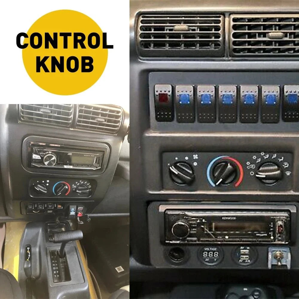 3X Control Knobs for Jeep Wrangler (1999–2006) A/C Heater Fan Speed