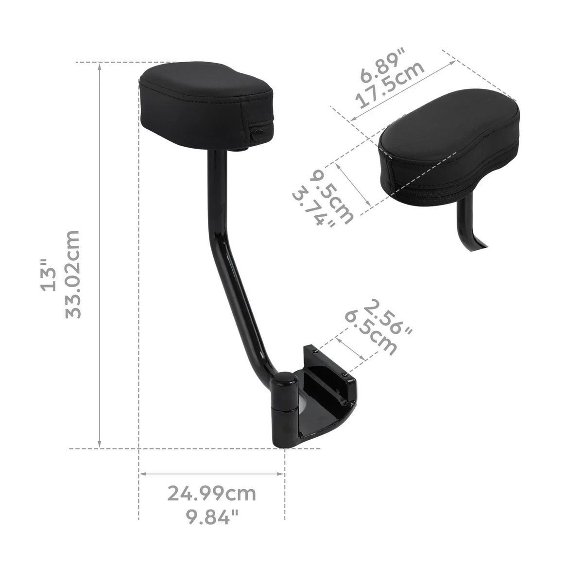 Passenger Armrest in Black for GL1800 Goldwing 2018-2019