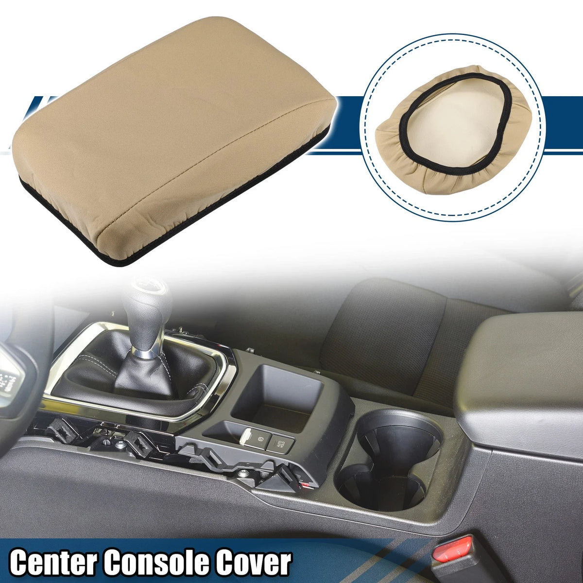 Center Console Armrest Cover for Ford Focus (2015–2018) Neoprene Brown