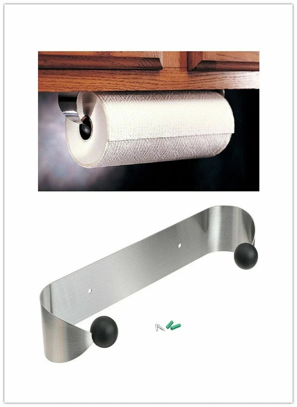Paper Towel Holder Under Cabinet Wall Mount for Kitchen Bathroom