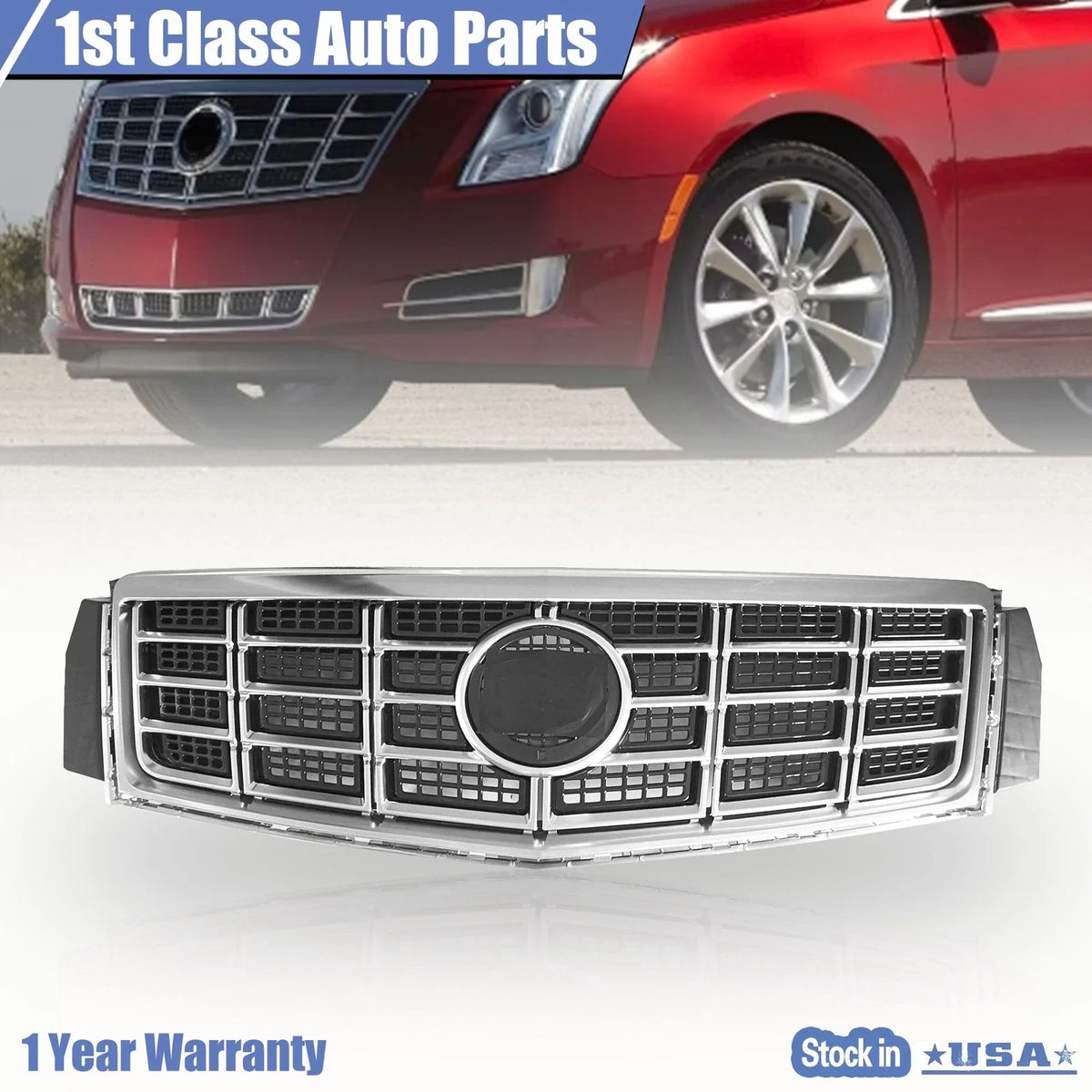 Black Center Grille Chrome Trim for Cadillac XTS (2014–2017)
