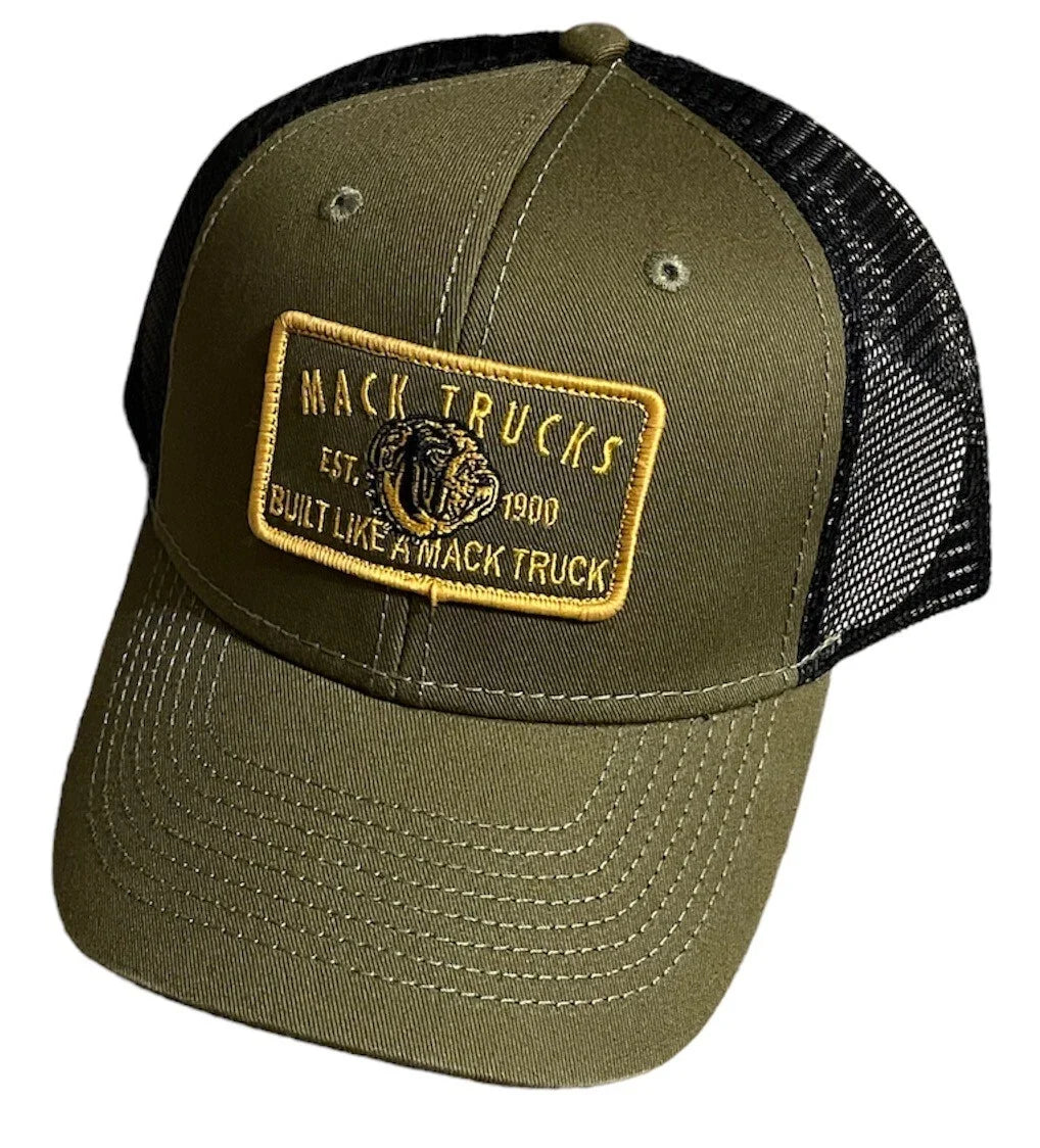 Mack Trucks Olive/Black Mesh Retro Patch Cap Hat