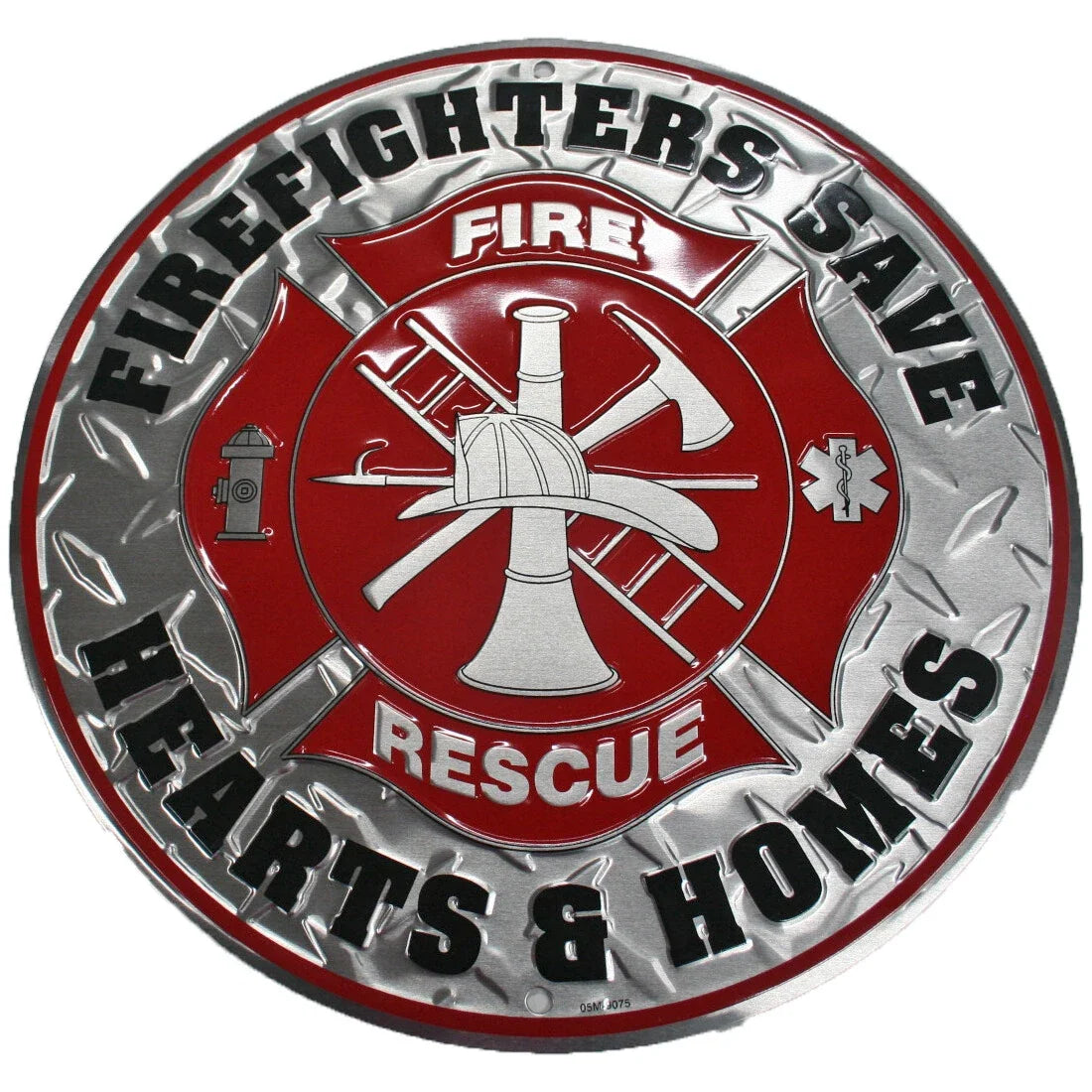 Firefighter Round Sign for EMT EMS Rescue Fire Truck (2023)
