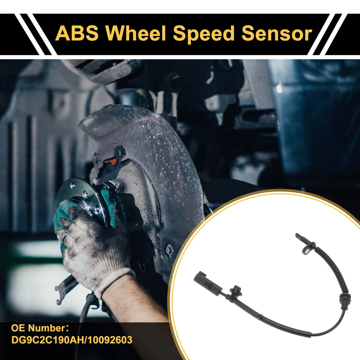 ABS Wheel Speed Sensor No.DG9C2C190AH for Ford Edge (2015) 1Pc Left/Right Rear