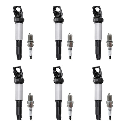 6 Ignition Coils with Spark Plugs for BMW E46 E53 E60 E83 E90 1998-2013