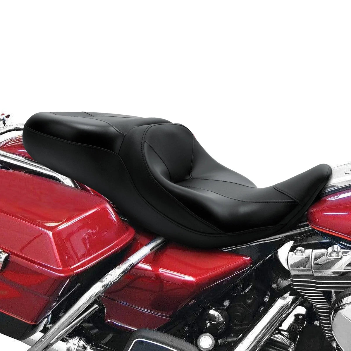 Driver Passenger Seat in Black for Harley Electra Glide FLHT 1997-2007