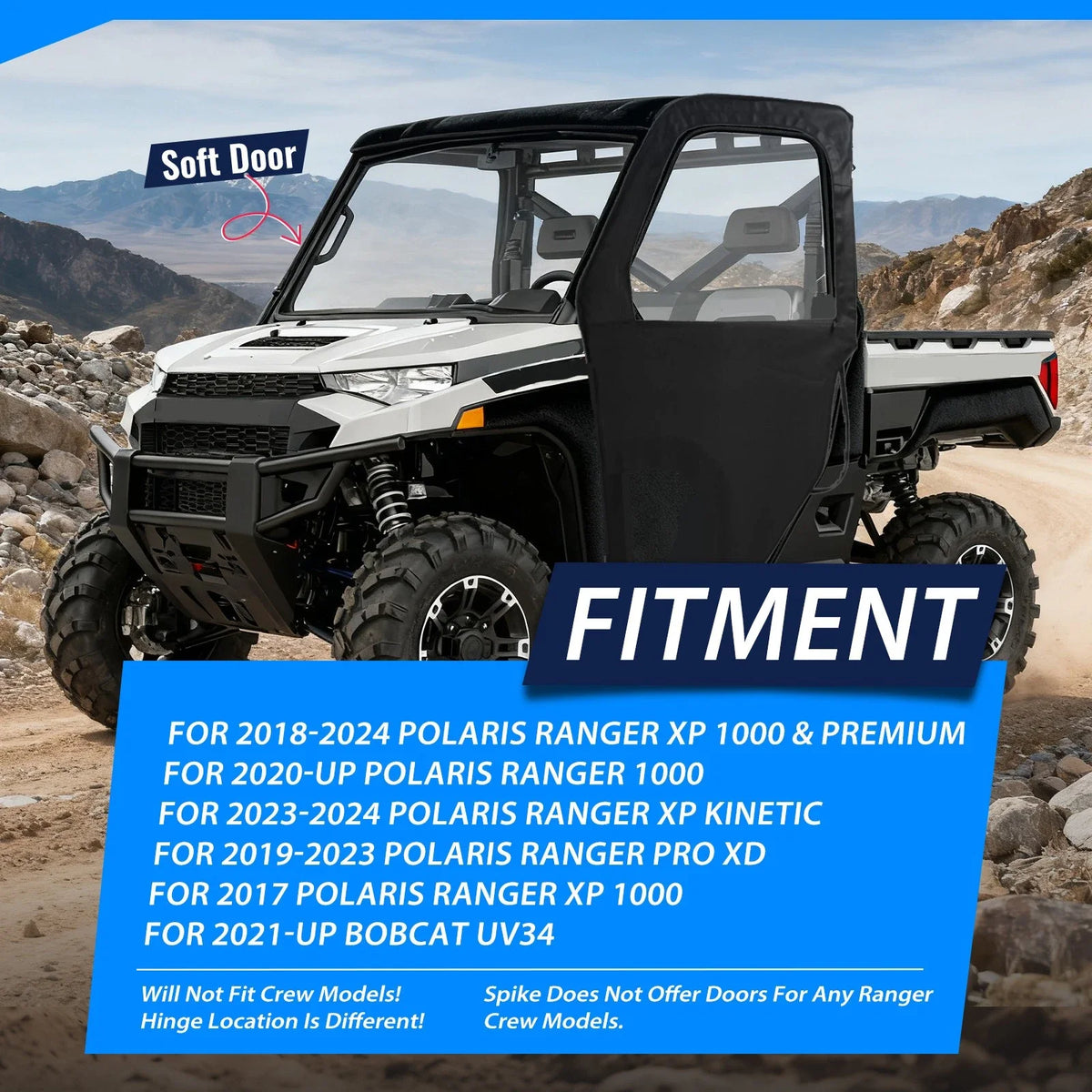 Soft Doors for Polaris Ranger 1000 / XP 1000 (2017–2024)