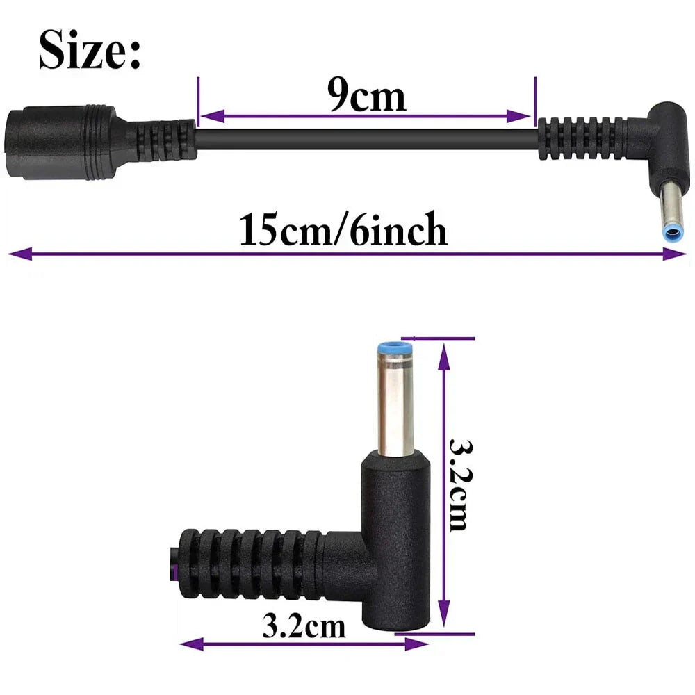 7.4mm-4.5mm DC Power Charger Adapter Cable Tips for HP Laptops - 10 Count