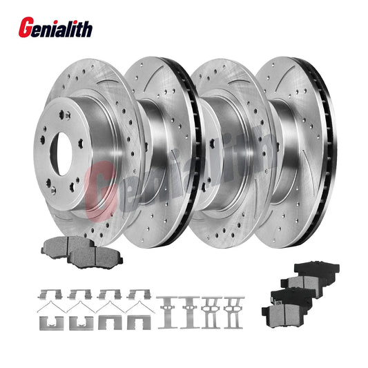 8pc Drilled Brake Rotors & Pads Kit for Honda Accord 2005 3.0L V6