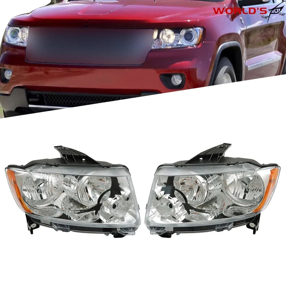 Set of 2 Halogen Headlights for Jeep Compass, Grand Cherokee (2011–2017)