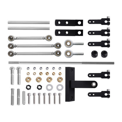 Dual Carburetor Linkage Kit in Black for Universal Applications