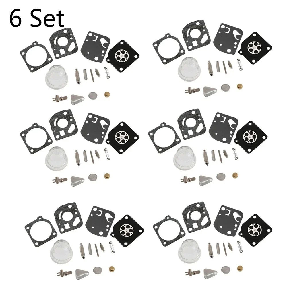 6-Pack Carburetor Repair Kits for ZAMA RB-47 C1U C1Q Blower Trimmer
