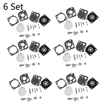 6-Pack Carburetor Repair Kits for ZAMA RB-47 C1U C1Q Blower Trimmer