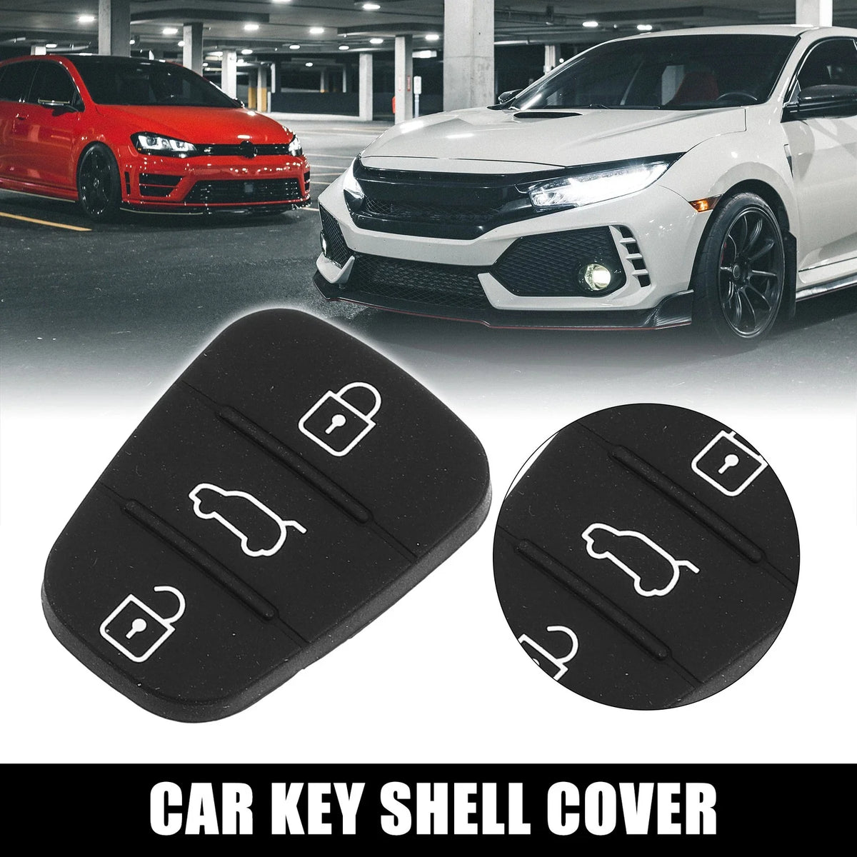 3 Button Key Fob Case Insert Rubber Keypad for Kia Ceed Optima Sorento (2013–2020)