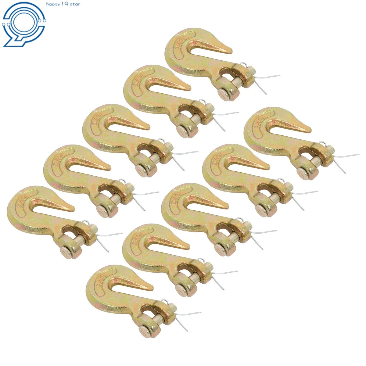 Set of 10 Clevis Grab Hooks for G70 Tow Chains (5400 lbs Rated)