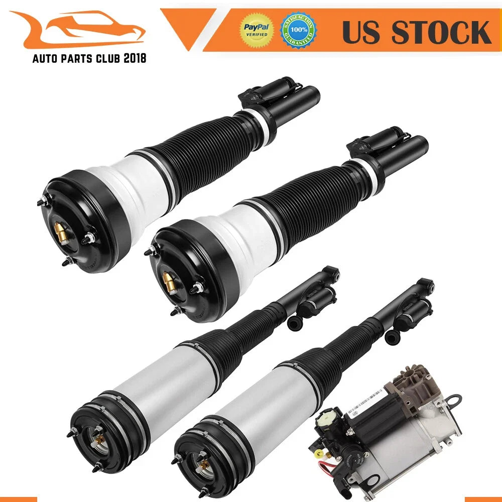 5X Air Shock Strut Assembly & Compressor Kit for Mercedes W220 S430 (1999–2006)
