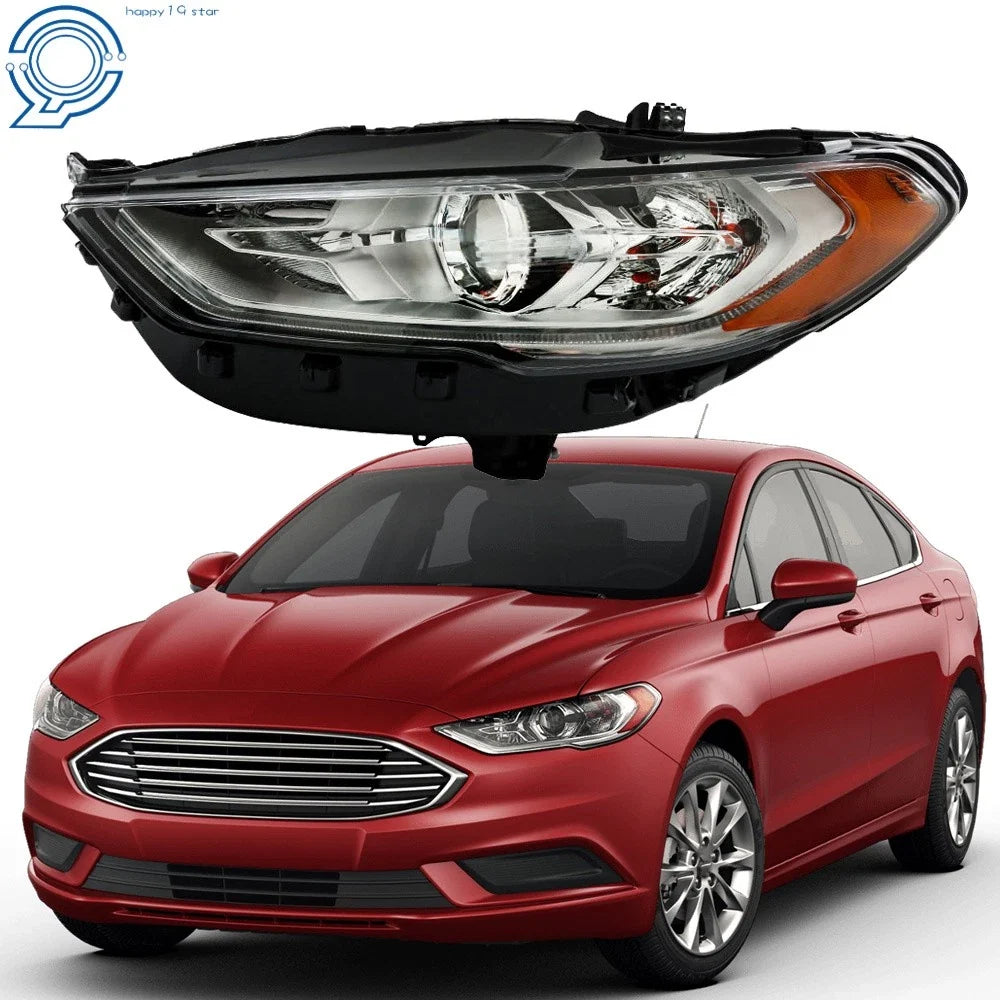 Chrome Halogen Headlight for Ford Fusion (2017–2019) with LED DRL