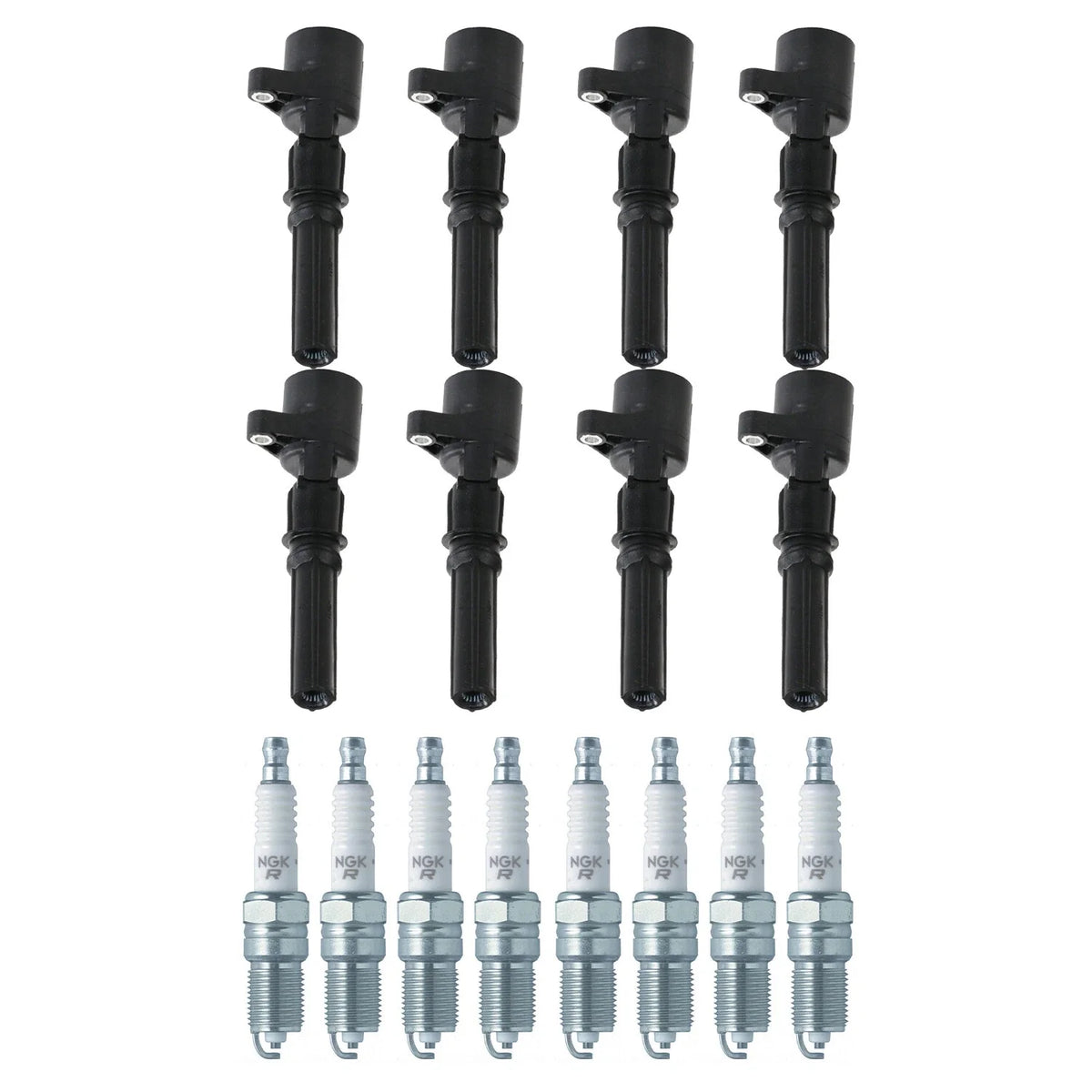 Set of 8 Ignition Coils & NGK V-Power Spark Plugs for Corvette E-150 Yukon V8
