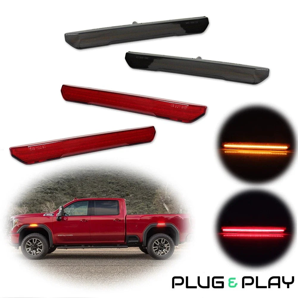 Set of 4 LED Side Marker Lamps for GMC Sierra 2500HD 3500HD (2020–2024)