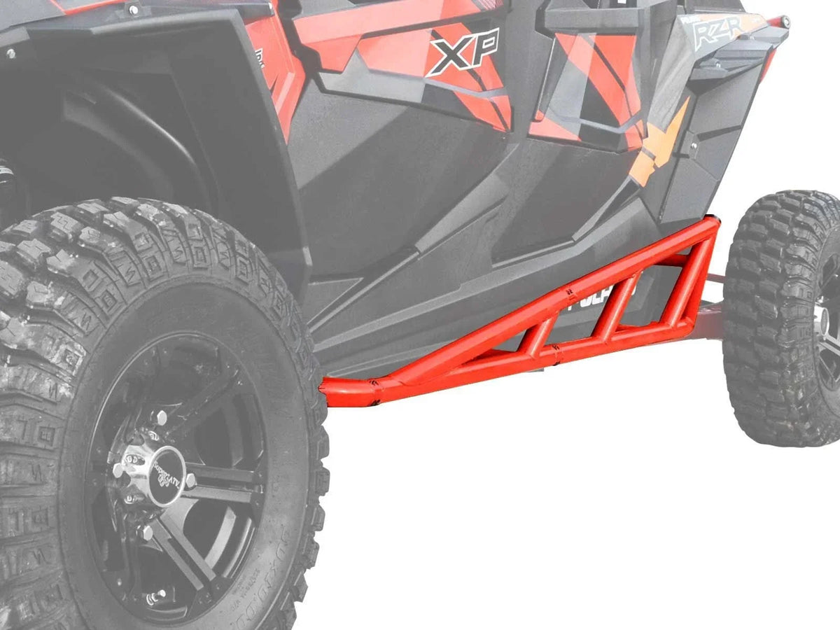 SuperATV Red Rock Slider Nerf Bars for Polaris RZR XP 4 1000 (2014–2023)