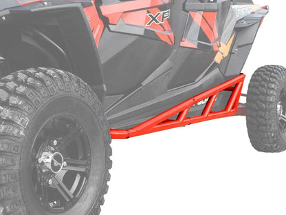 SuperATV Red Rock Slider Nerf Bars for Polaris RZR XP 4 1000 (2014–2023)