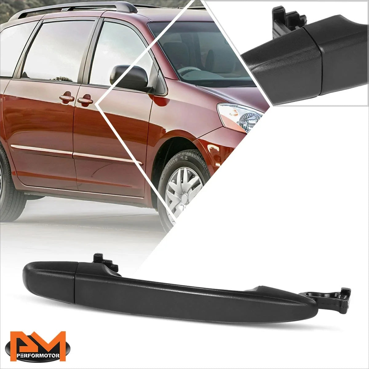 2-Pack Textured Outer Door Handles for 2004-2010 Toyota Sienna