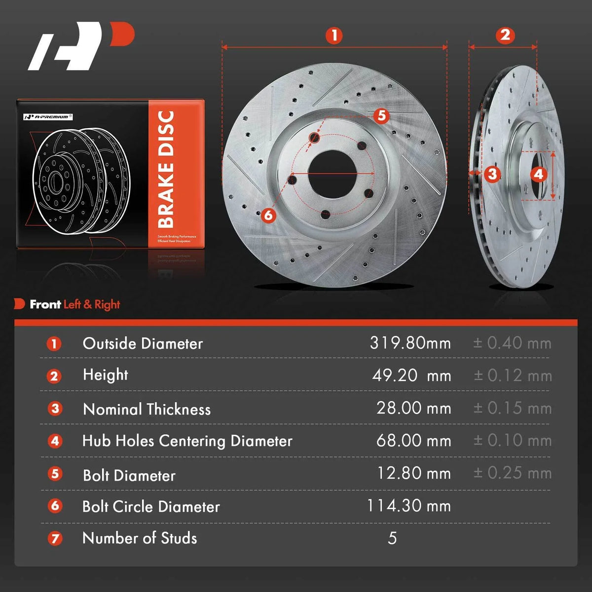 Drilled Front Brake Rotors for Nissan Murano (2009-2011)