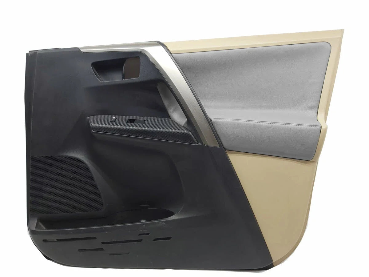 Door Panel Insert Cards Cover for Toyota RAV4 (2013–2018) Gray PVC Leather