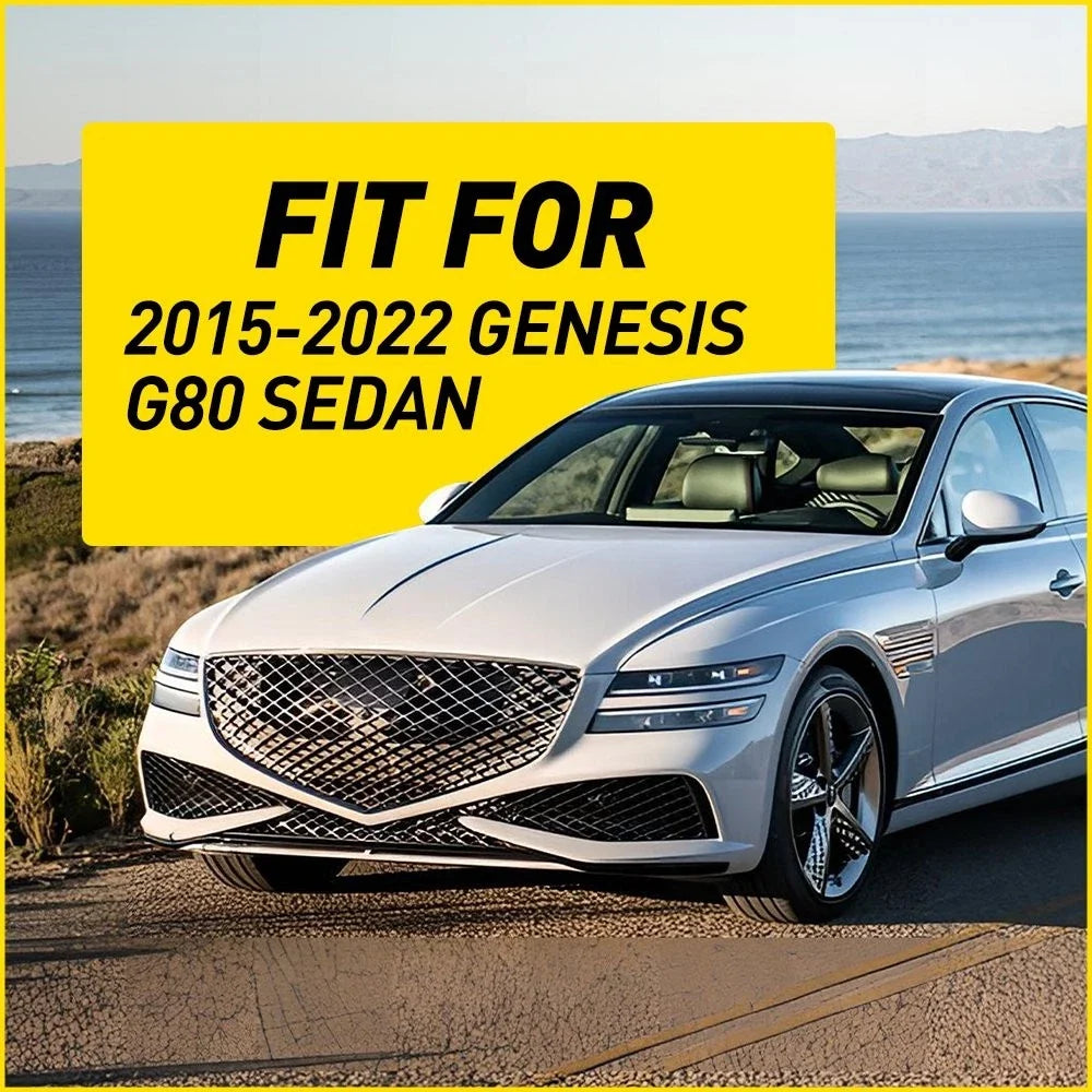 6-Piece Black Window Trim Cover Set for Genesis G80 (2015–2022)