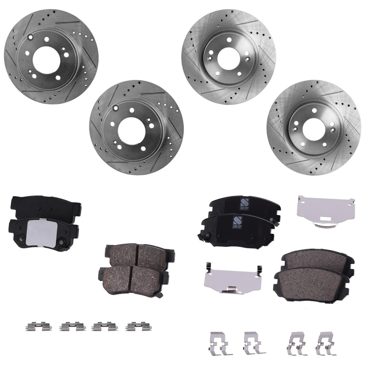 Brake Disc Rotors with Pads Kit for 2006-2008 Hyundai Sonata