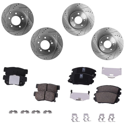 Brake Disc Rotors with Pads Kit for 2006-2008 Hyundai Sonata