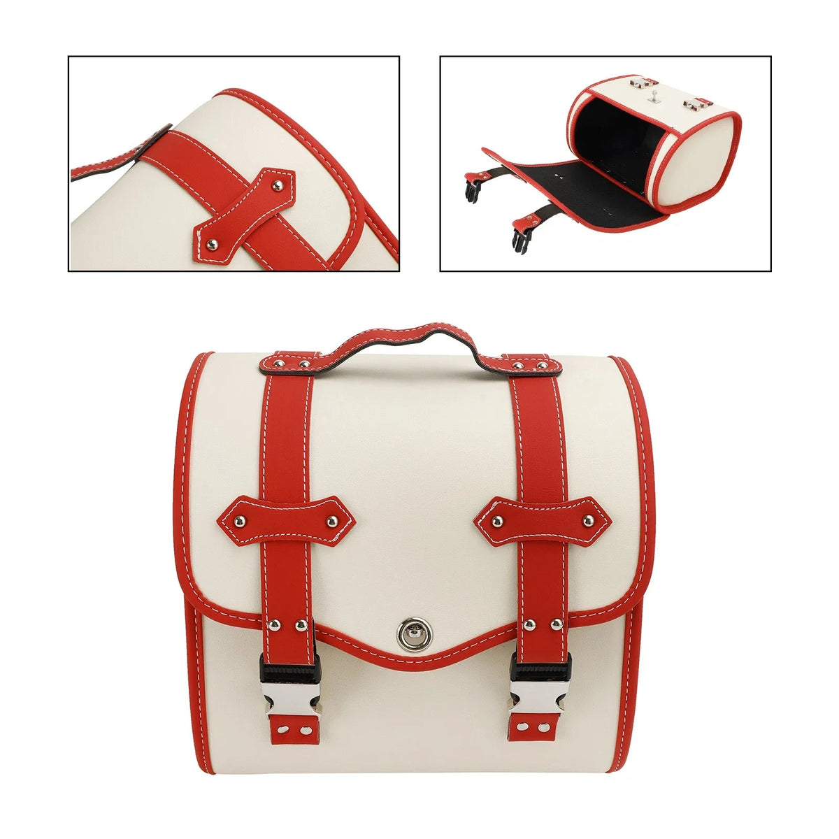 Motorbike Quick Release Side Tool Bag - Saddlebag (White)