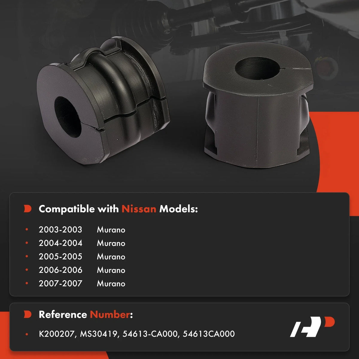 2X Stabilizer Bar Bushing Set for Rear Nissan Murano (2003-2007)