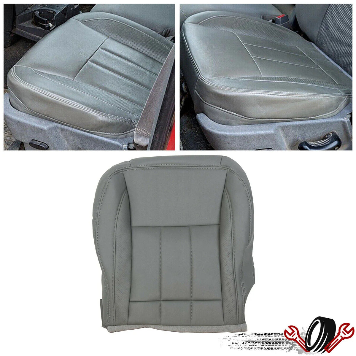 Driver Bottom Seat Cover for Dodge Ram 1500 2500 (2006–2009) Gray