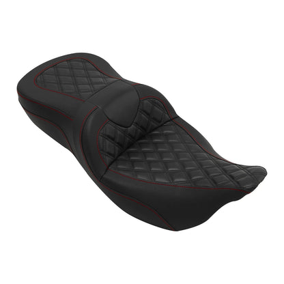 Driver and Passenger Seat for Harley Touring Street Glide 2009-2023 Black Red