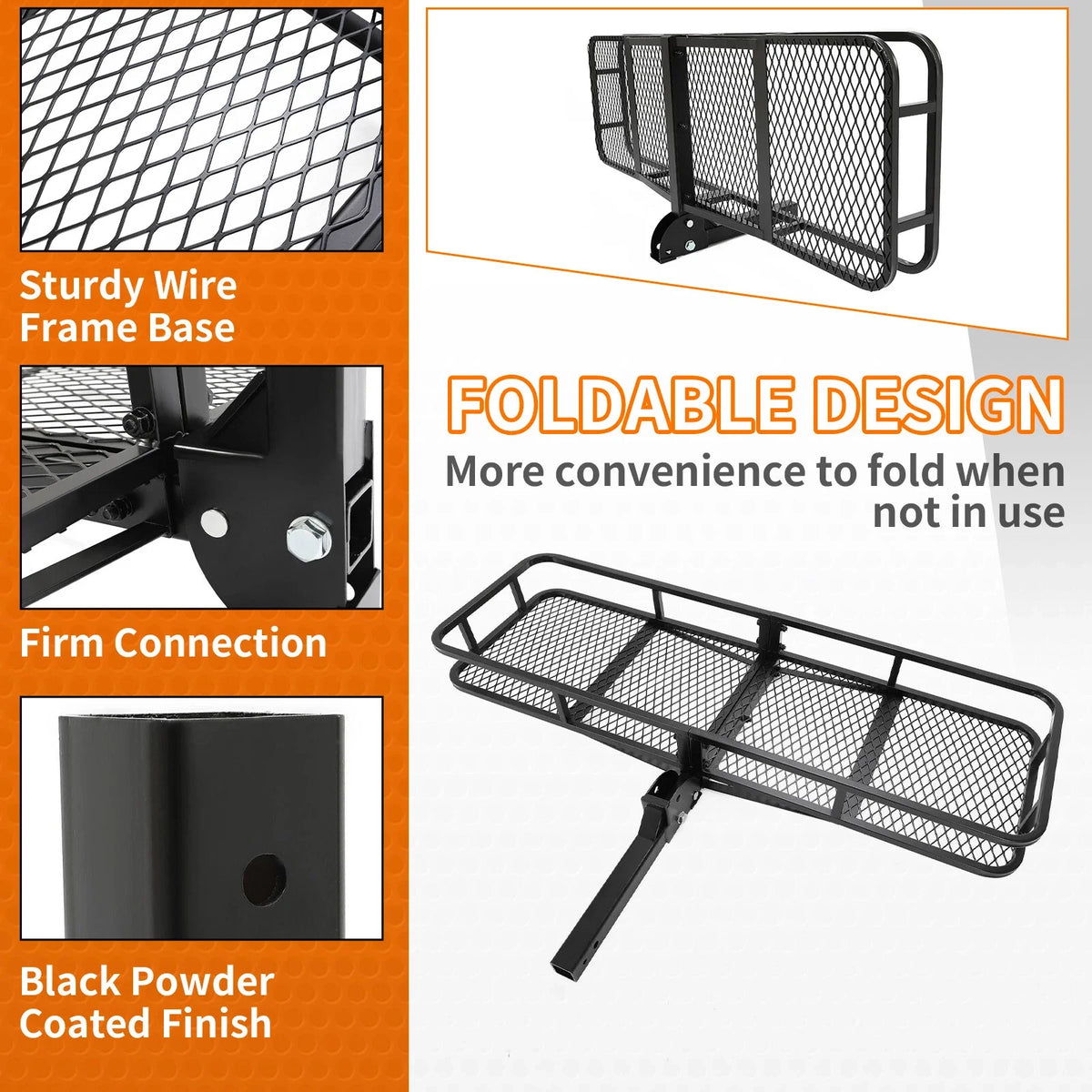 Hitch Cargo Carrier 2" for SUV - 650 lbs Capacity, Foldable Design