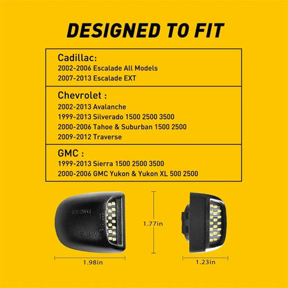 LED License Plate Light Set (2X) for Tahoe Suburban GMC Yukon 2000-2006