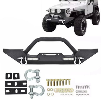 Winch Plate Front Bumper with D-Rings for Jeep Wrangler 1987–2006
