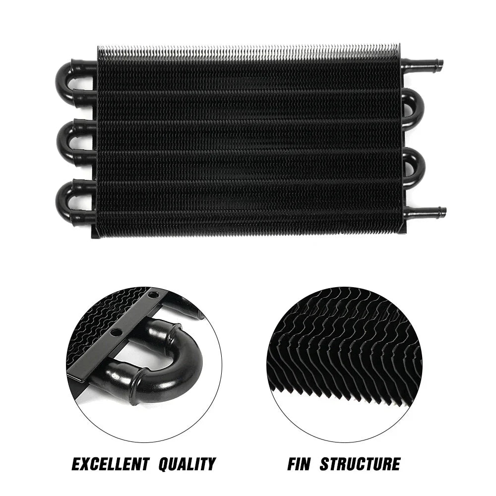 Universal Aluminum Remote Transmission Oil Cooler Kit 6 Rows