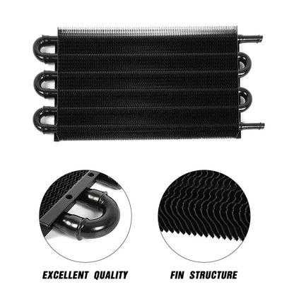 Universal Aluminum Remote Transmission Oil Cooler Kit 6 Rows